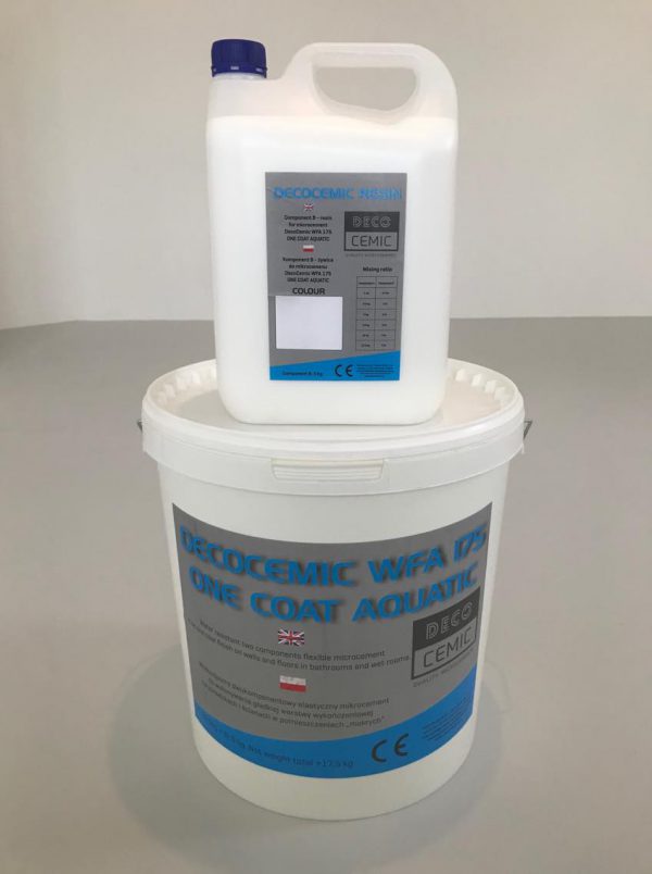 DecoCemic microcement WFA 175 One Coat Aquatic-wodoodporny mikrocement wykończeniowy do warstwy dekoracyjnej