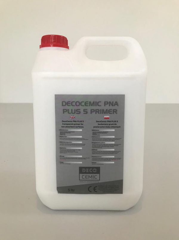 DecoCemic PNA Plus 5 microcement Primer-bezbarwny wodny grunt do powierzchni nisko chłonnych