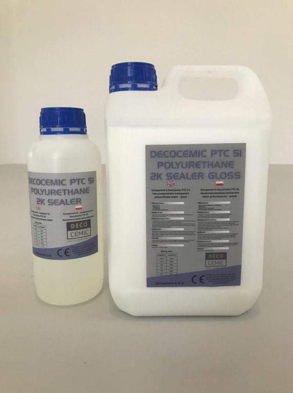 DecoCemic PTC 51 microcement 2K Sealer Gloss-dwuskładnikowy lakier poliuretanowy do mikrocementu połysk