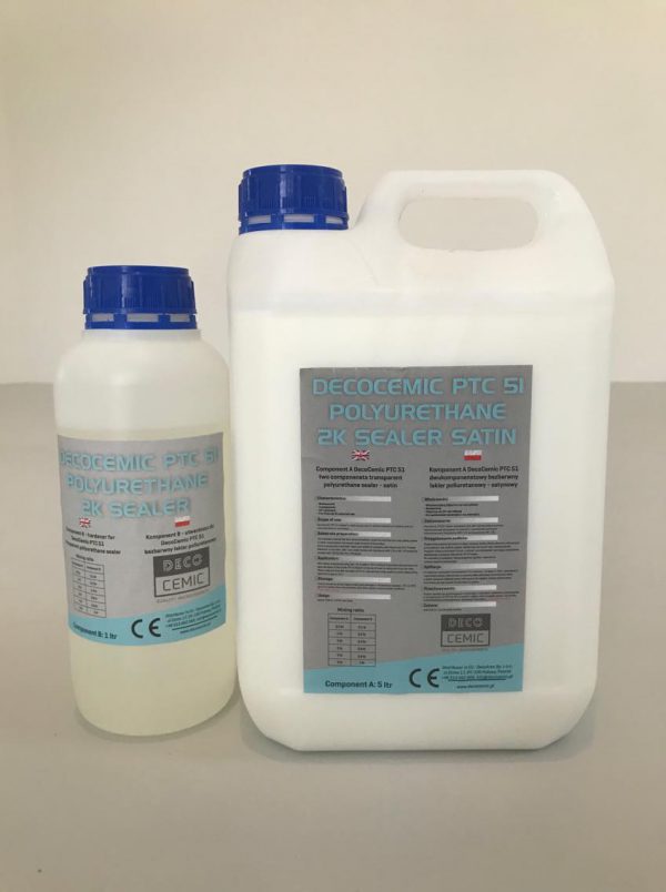 DecoCemic PTC 51 microcement 2K Sealer Satin-dwuskładnikowy lakier poliuretanowy do mikrocementu satynowy